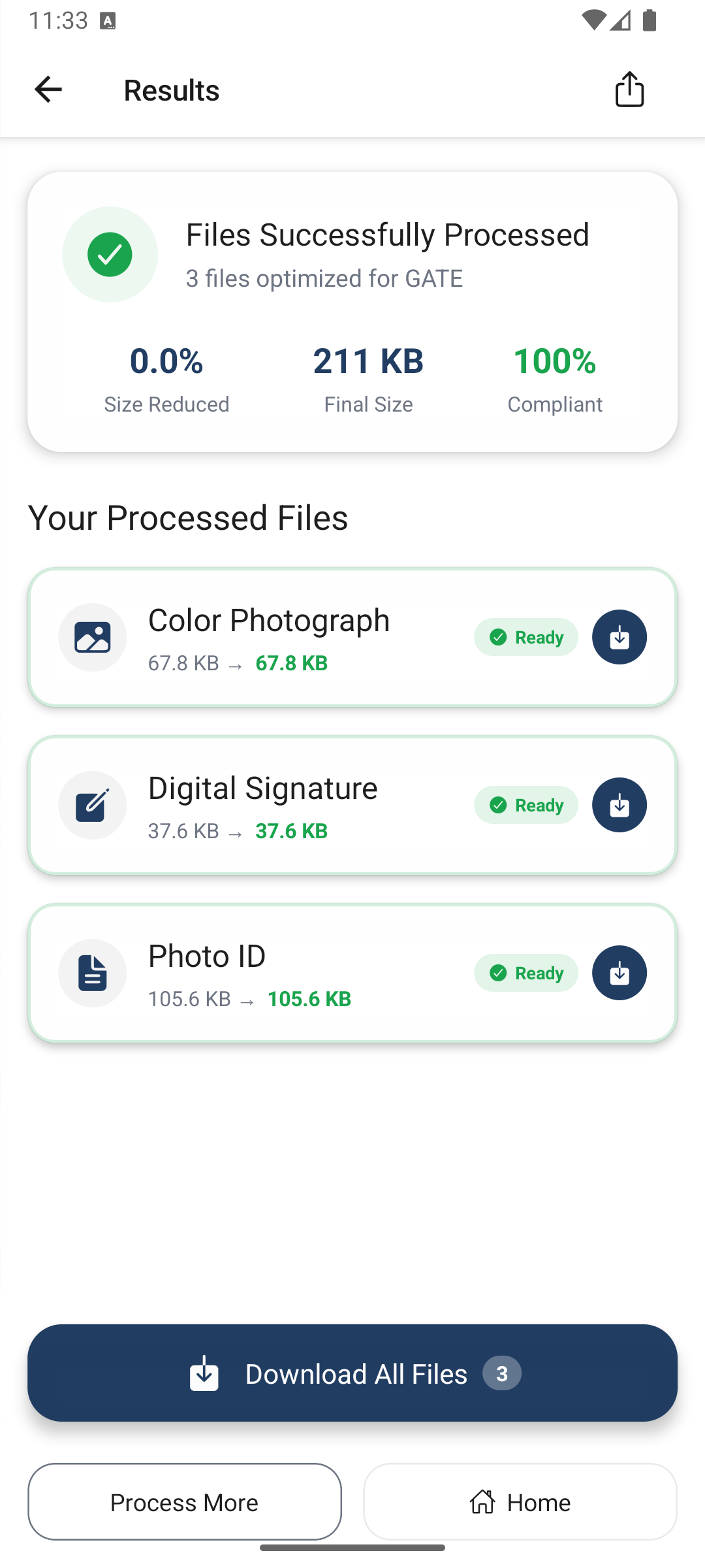 Download & Submit Screen