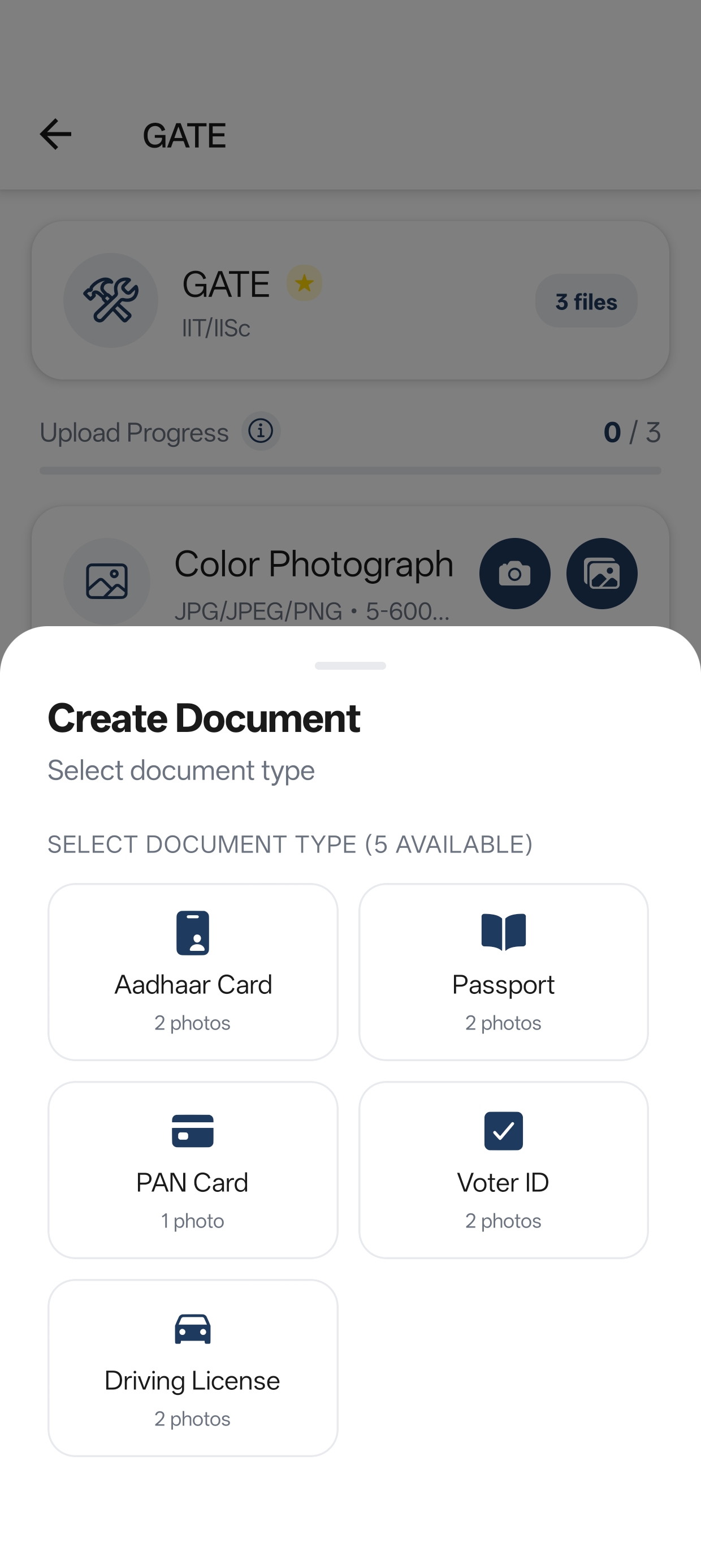 Document Creator Screen